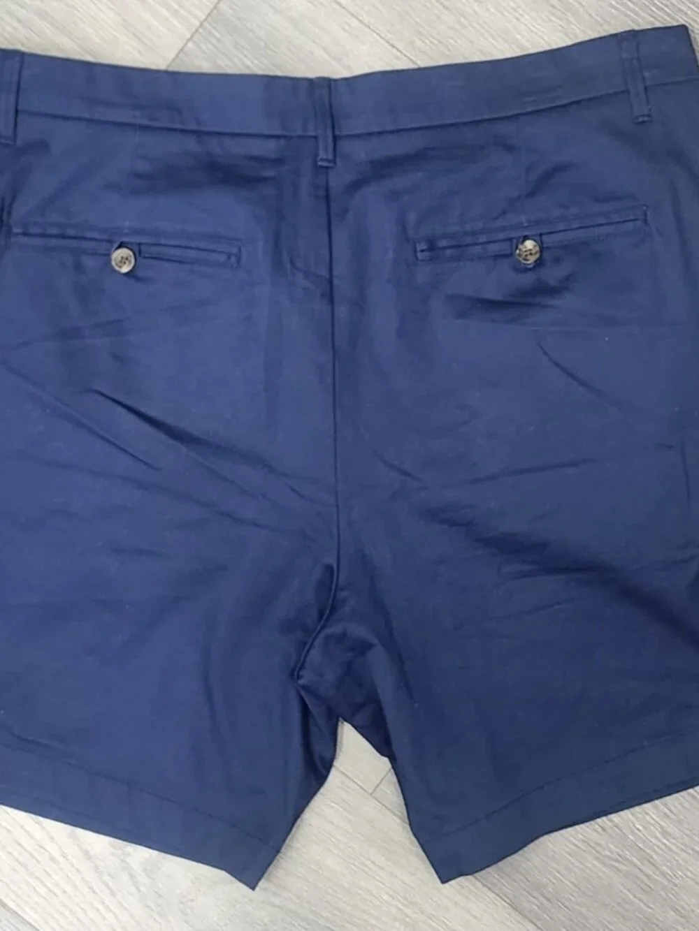 Goodfellow & Co Men’s Size 38 Navy Blue Pleated Cotton Stretch Chino Shorts
